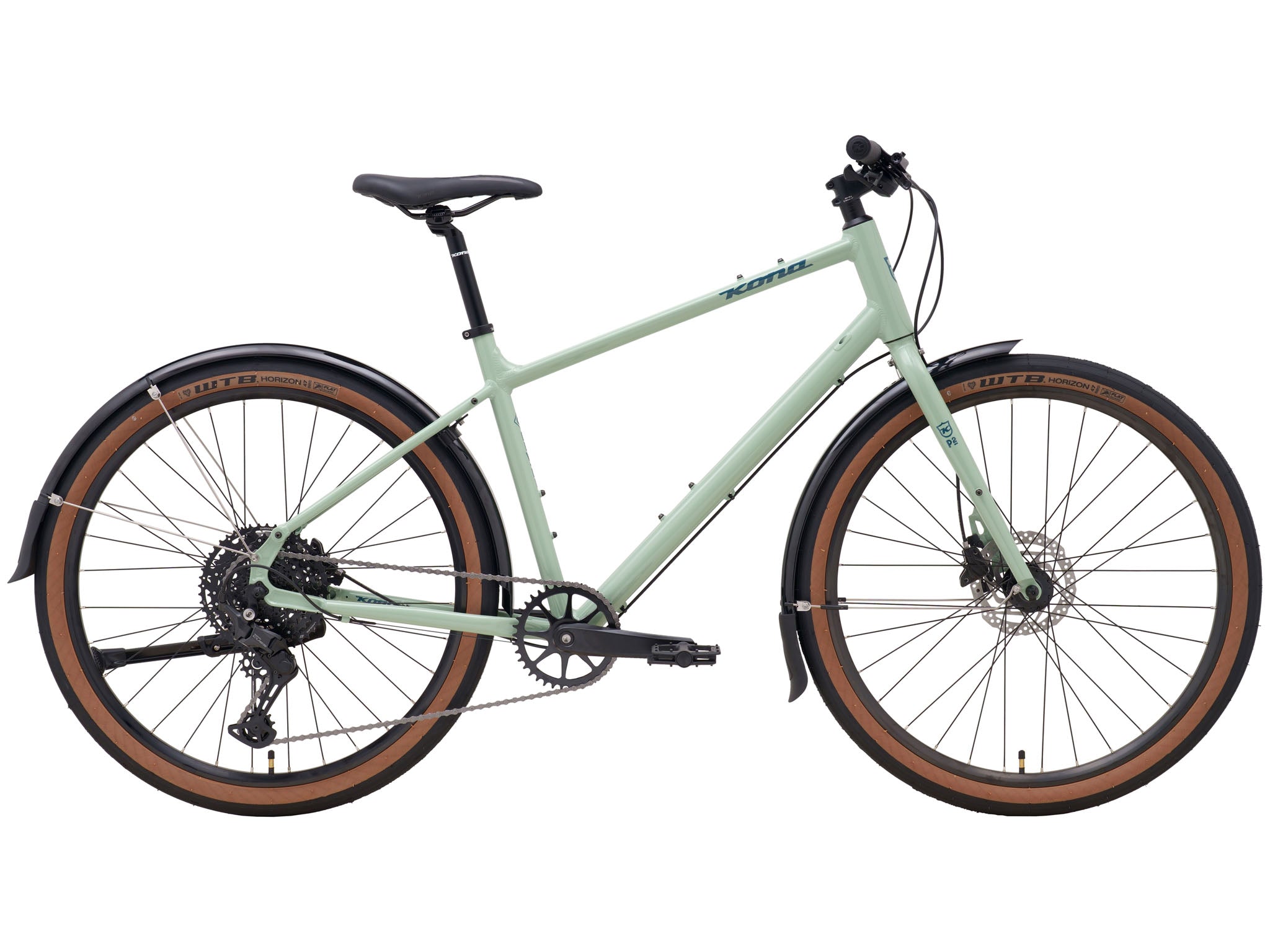 Dew Deluxe commuter bike showcasing its 10-speed gears and puncture-resistant tires.