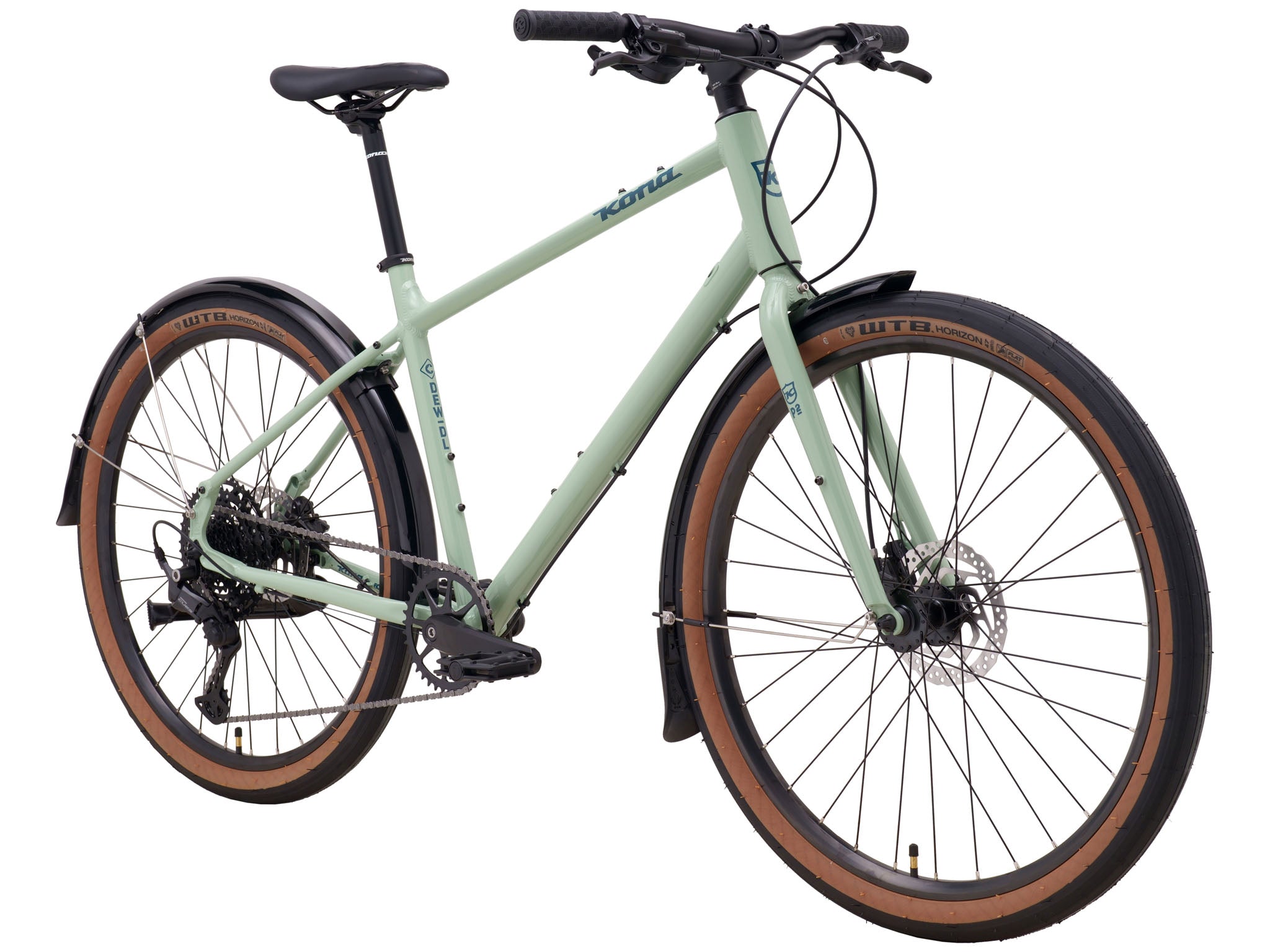 Side view of the Dew Deluxe, highlighting its upright geometry and fenders.