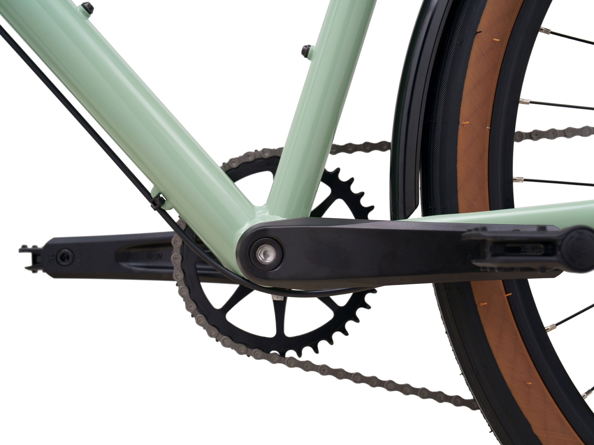 Side view of the Dew Deluxe, highlighting its upright geometry and fenders.