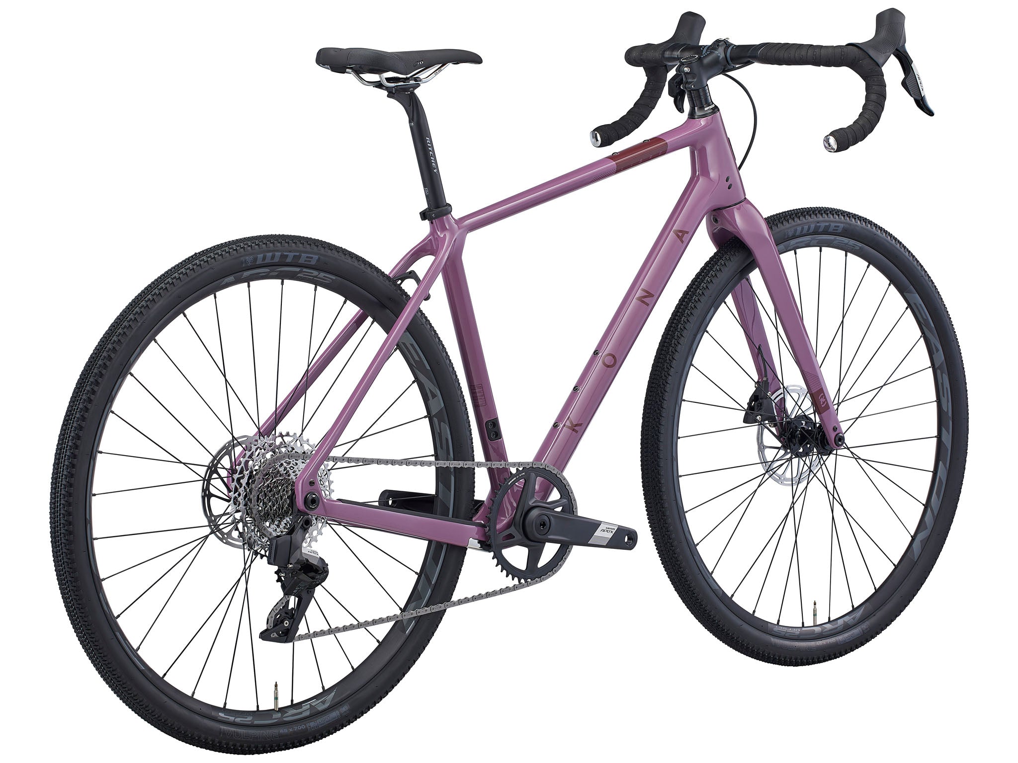 Lightweight drop bar bike for mixed terrain parked on rugged gravel trail