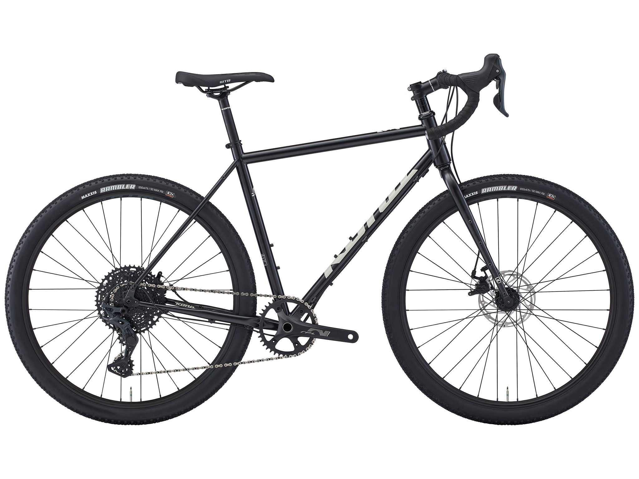 Side view of the Rove steel bike on city street for commuting