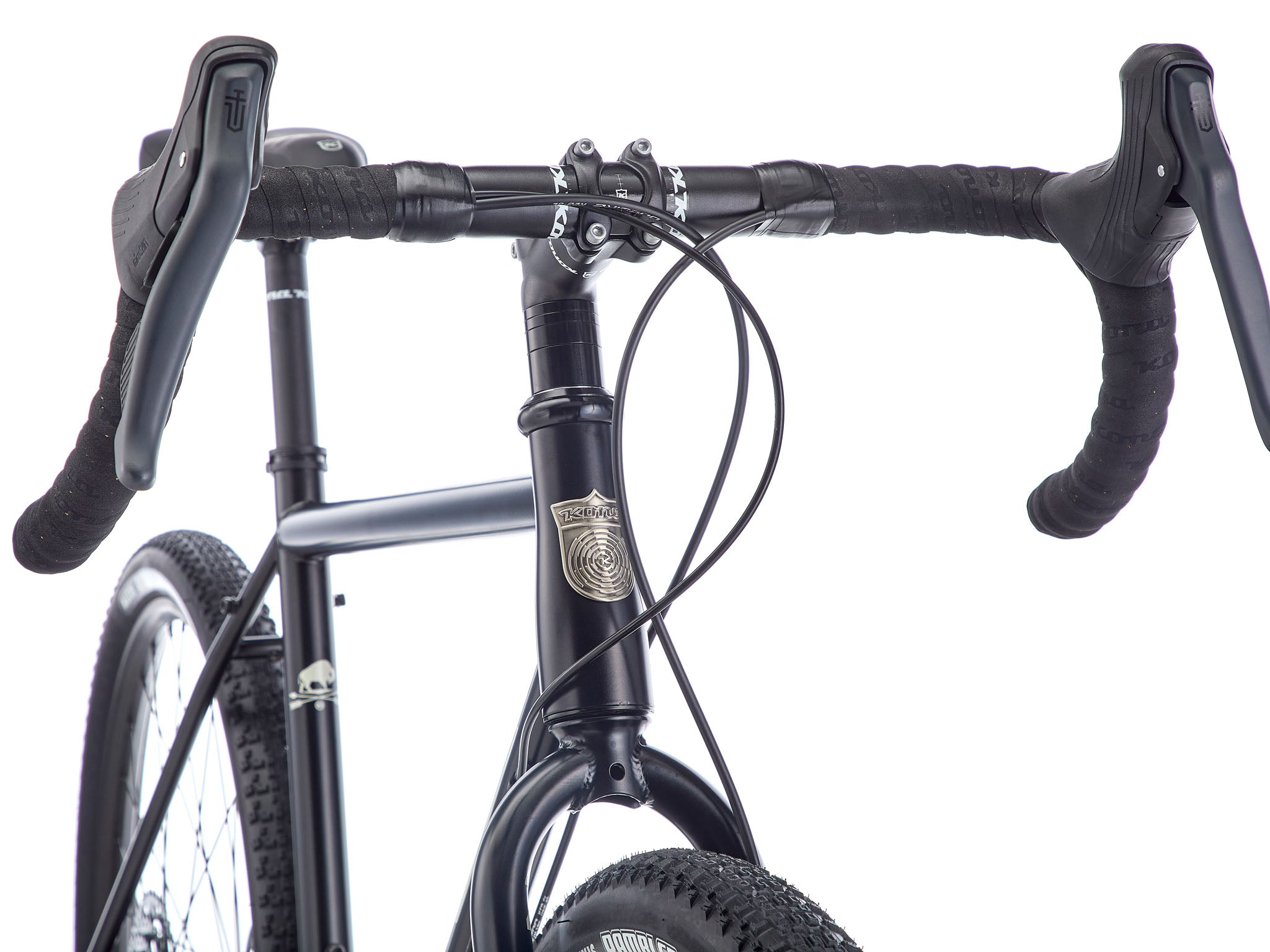 Close-up of the Roves lightweight steel frame for gravel riding