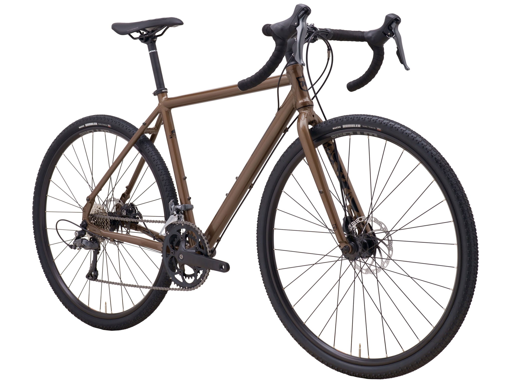 Close-up of disc brakes and lightweight frame suited for commuter use