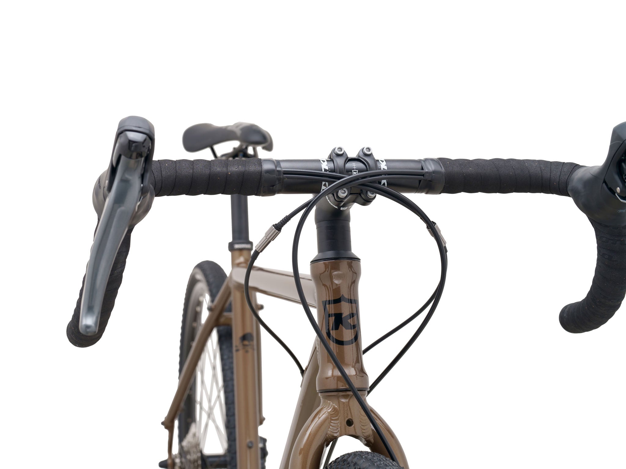 Side profile of the gravel bike on a forest trail, perfect for beginner rides