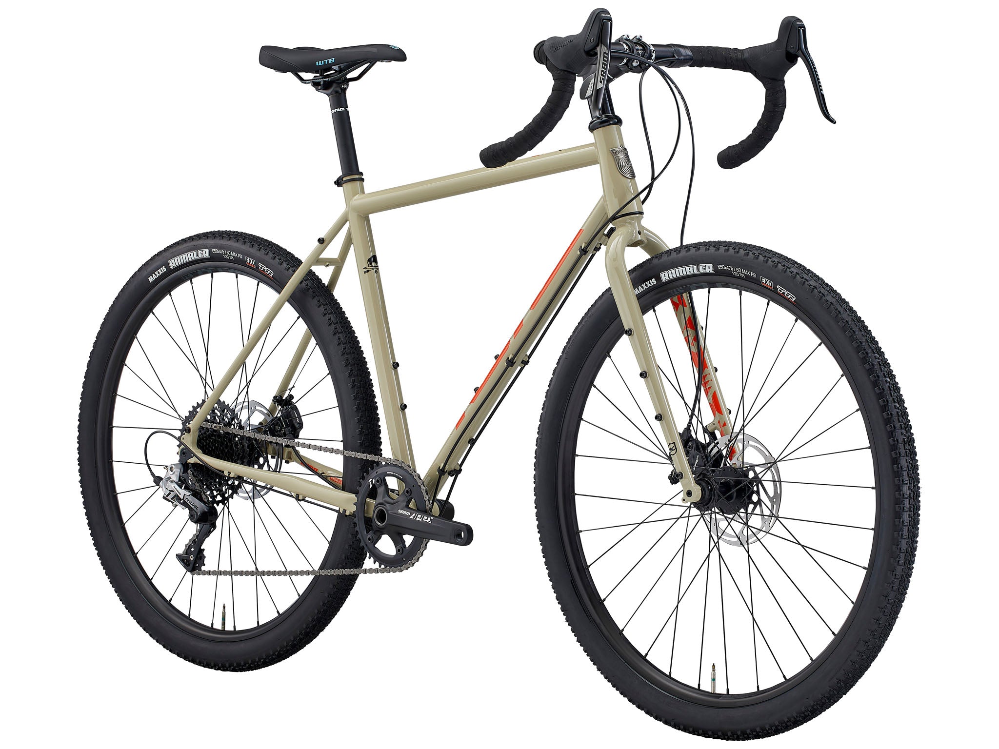 Close-up of the steel bike’s frame and components, highlighting craftsmanship and durability for mixed terrain rides.