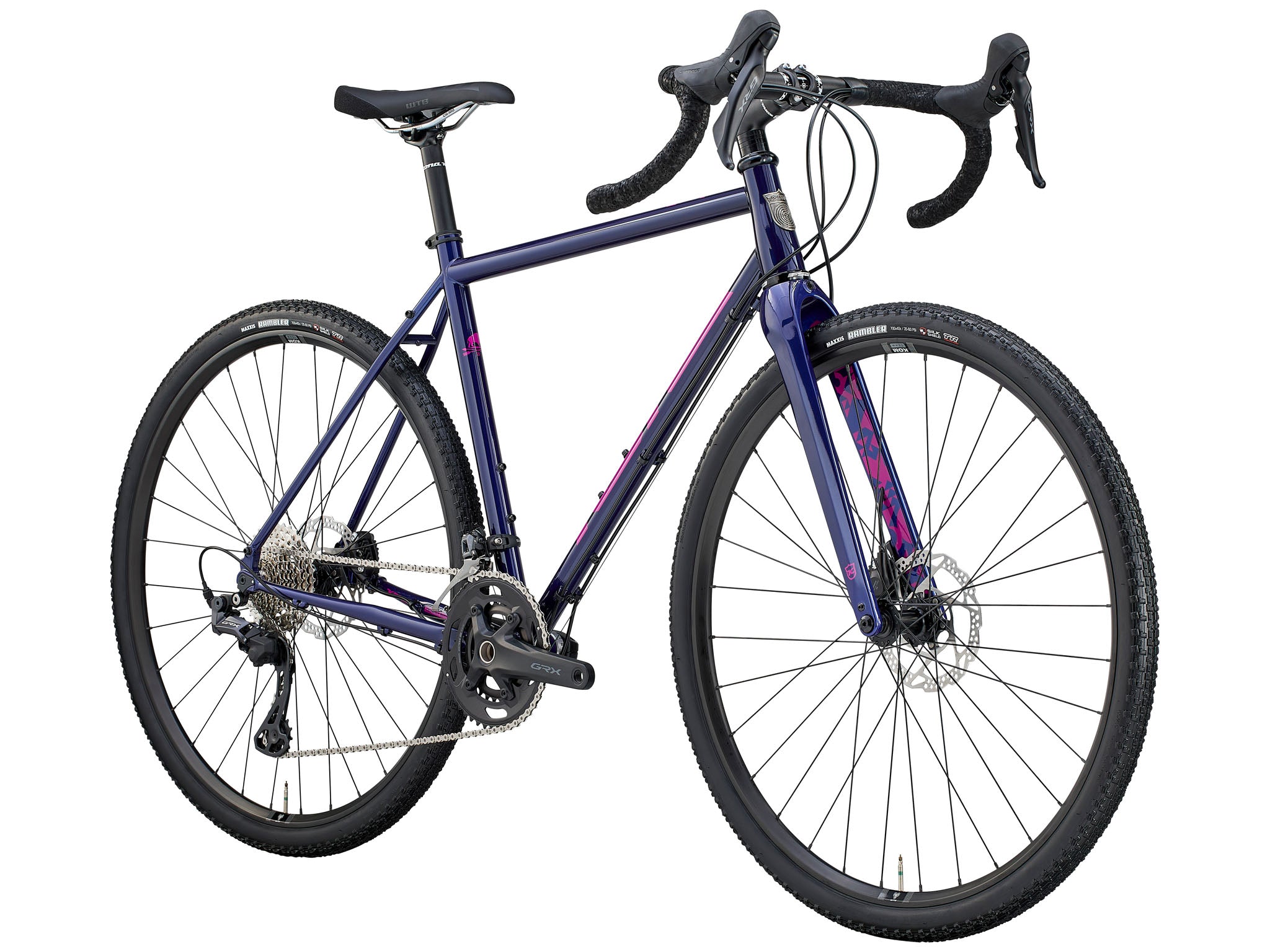 Close-up of the TerraVerse LTDs Butted Cromoly frame and Libre Full Carbon flat mount disc fork