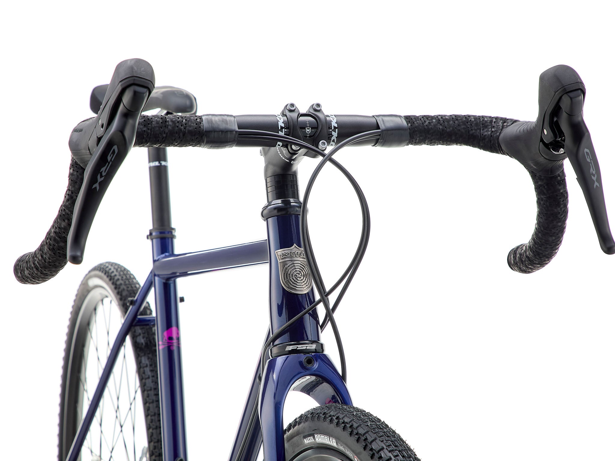 Close-up of the TerraVerse LTDs Butted Cromoly frame and Libre Full Carbon flat mount disc fork