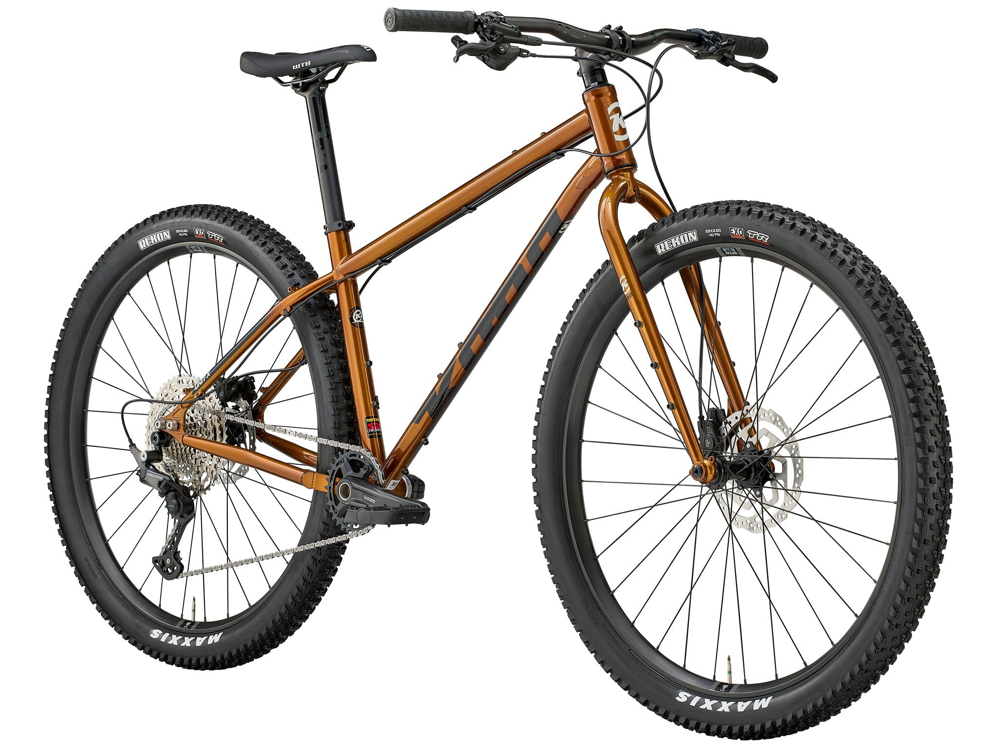 Close-up of the Cromoly frame and 12-speed drivetrain of Kona Unit X