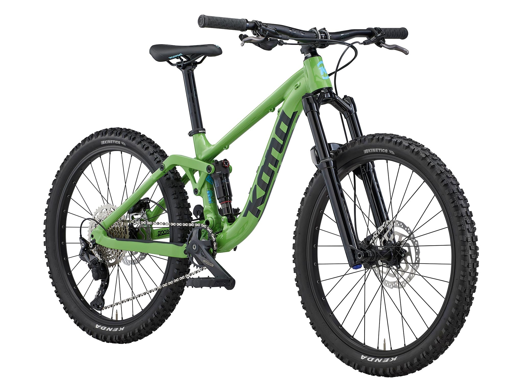 Close-up of the TrailBlazer 24s hydraulic disc brakes and gear system.