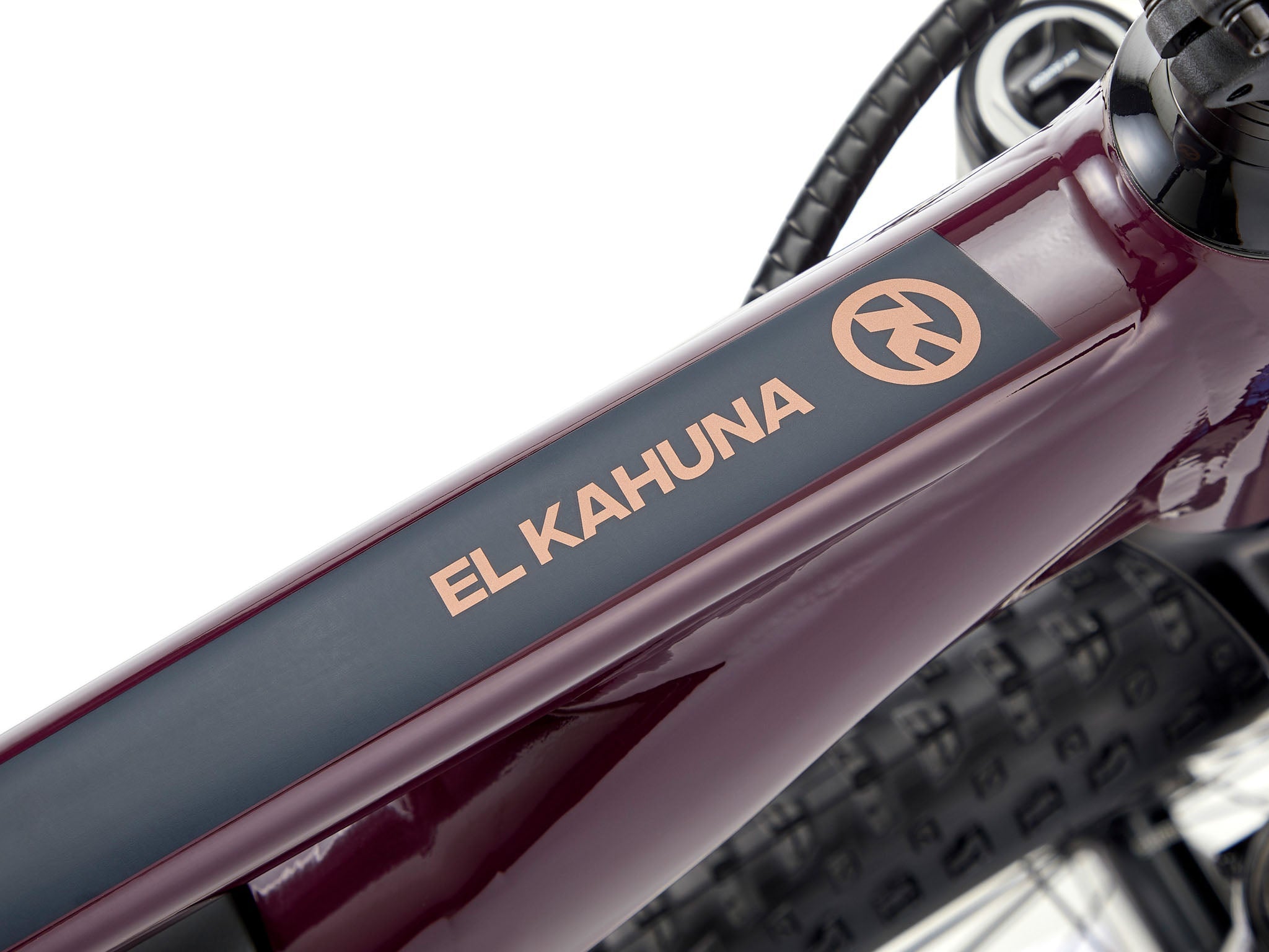 El Kahuna electric mountain bike on a forest trail, showcasing its robust design.