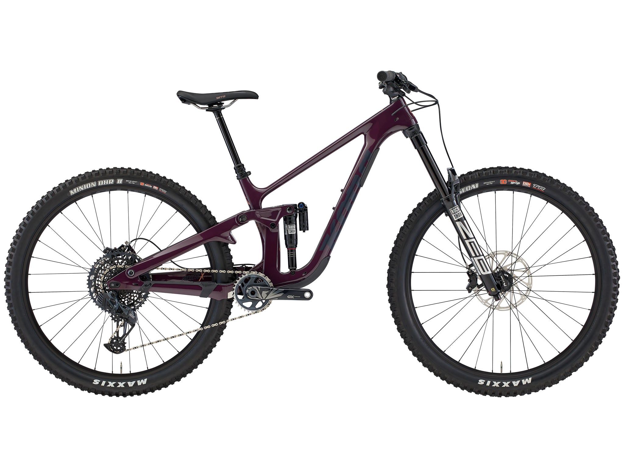 Side view of Kona Process X Carbon 170 DL showing full carbon frame and aggressive geometry