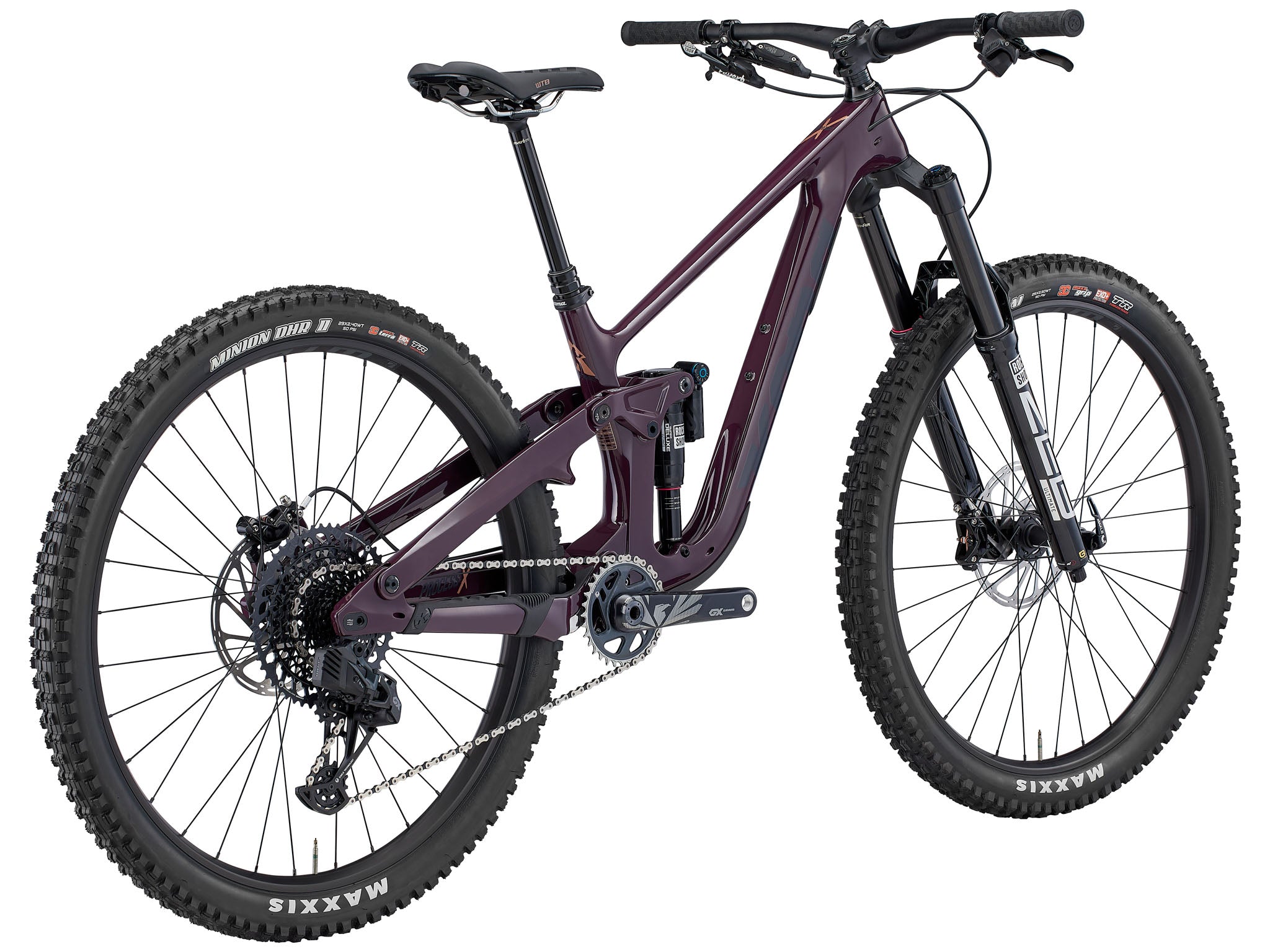 Close-up of drivetrain and suspension setup on the Kona Process X DL, built for technical terrain