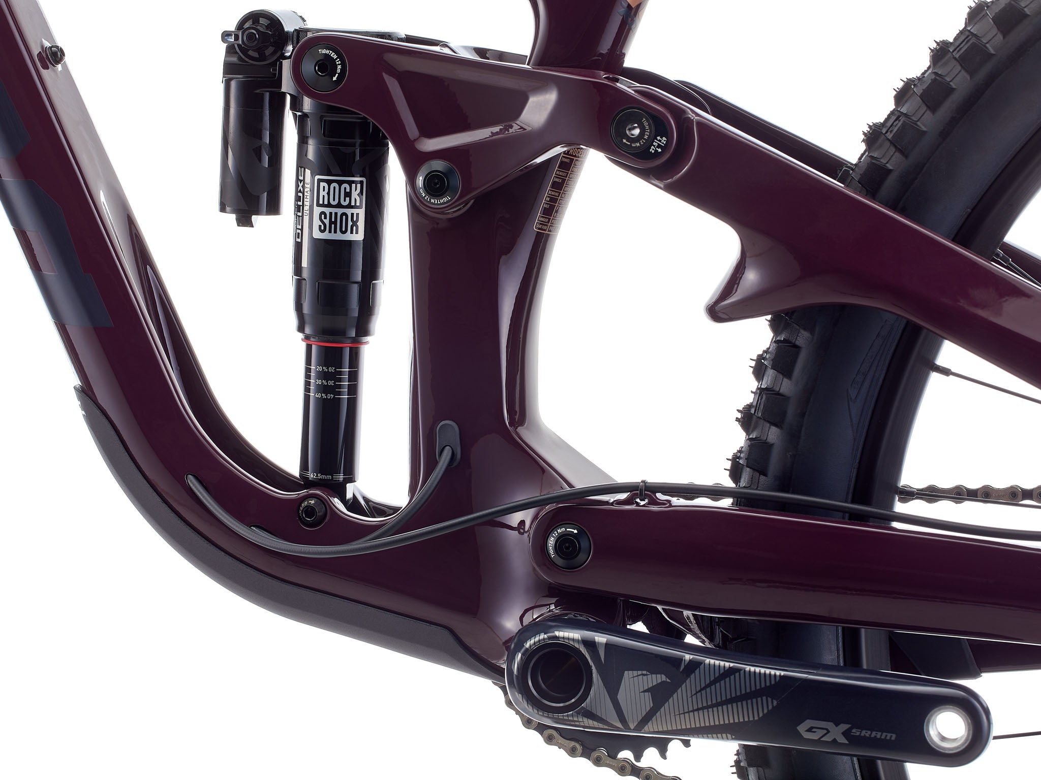 Side view of Kona Process X Carbon 170 DL showing full carbon frame and aggressive geometry