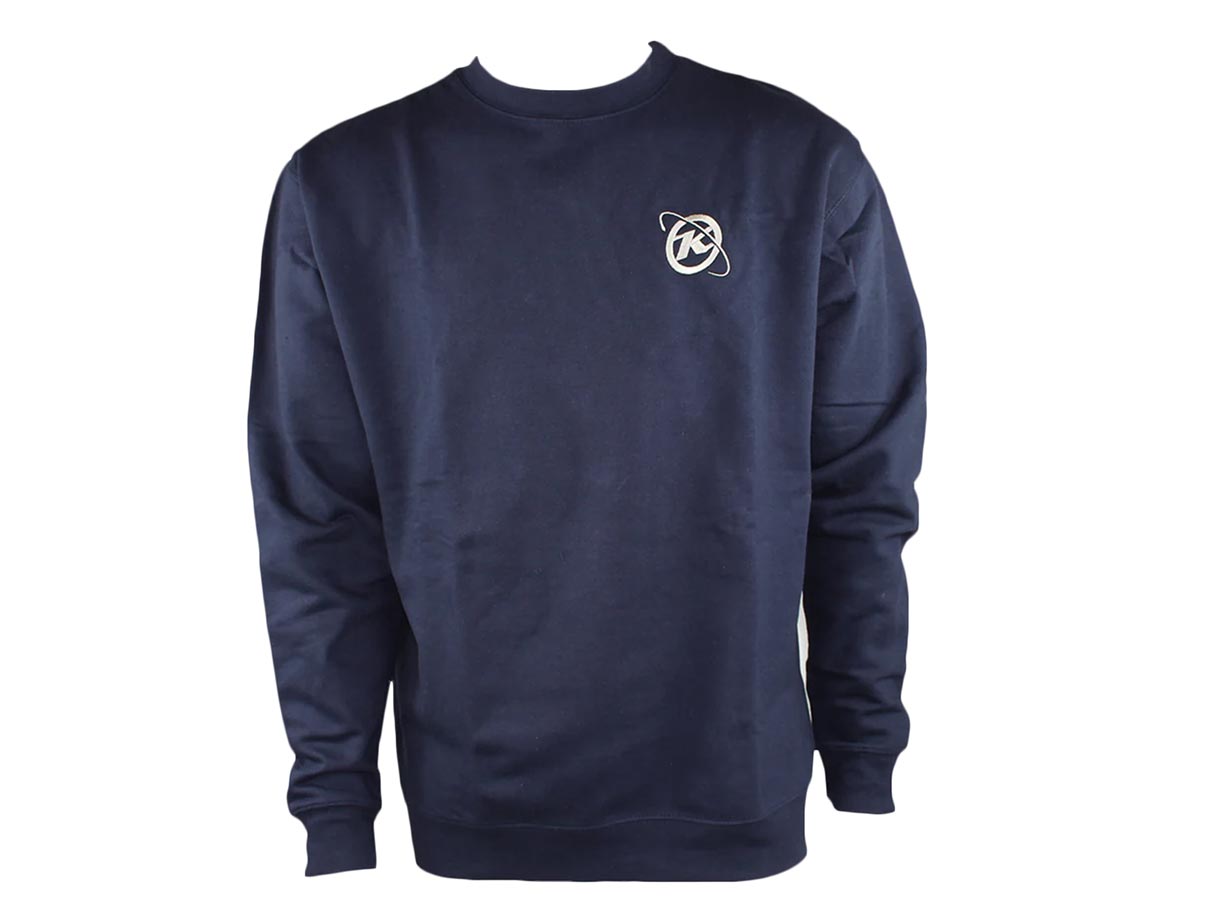 Front view of Kona premium heavyweight crewneck sweatshirt on model, highlighting cozy fit and quality fabric