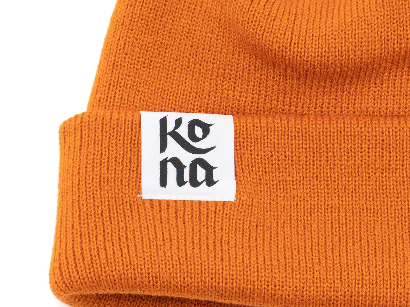 Front view of the Seymore Calligraphy Art Beanie highlighting its cuffed low profile