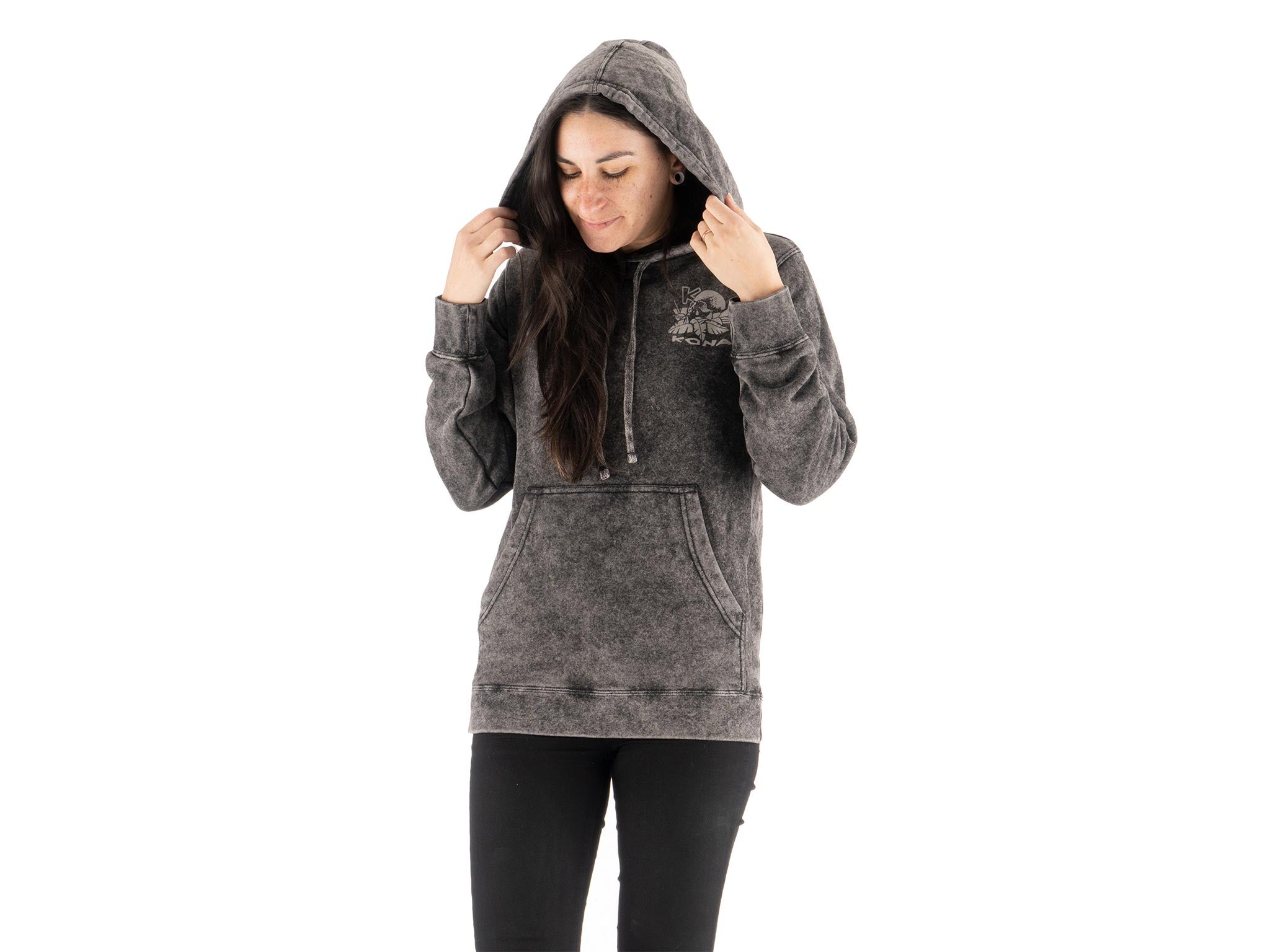 Back view of the Cyclist Shaka Vintage Hoodie highlighting the jersey-lined hood.