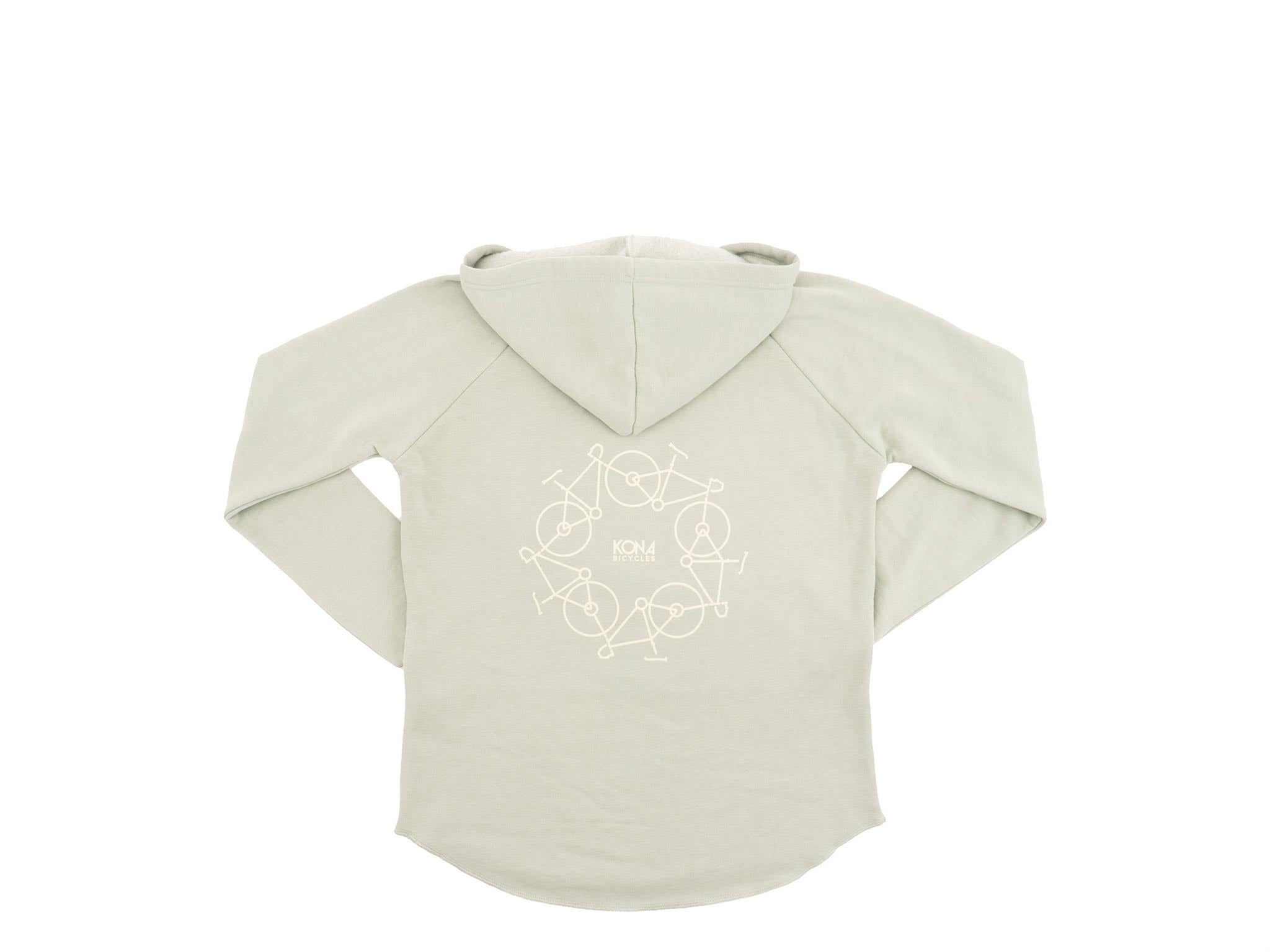 Detail shot of the hoodie showcasing its soft fleece interior and raglan sleeves.