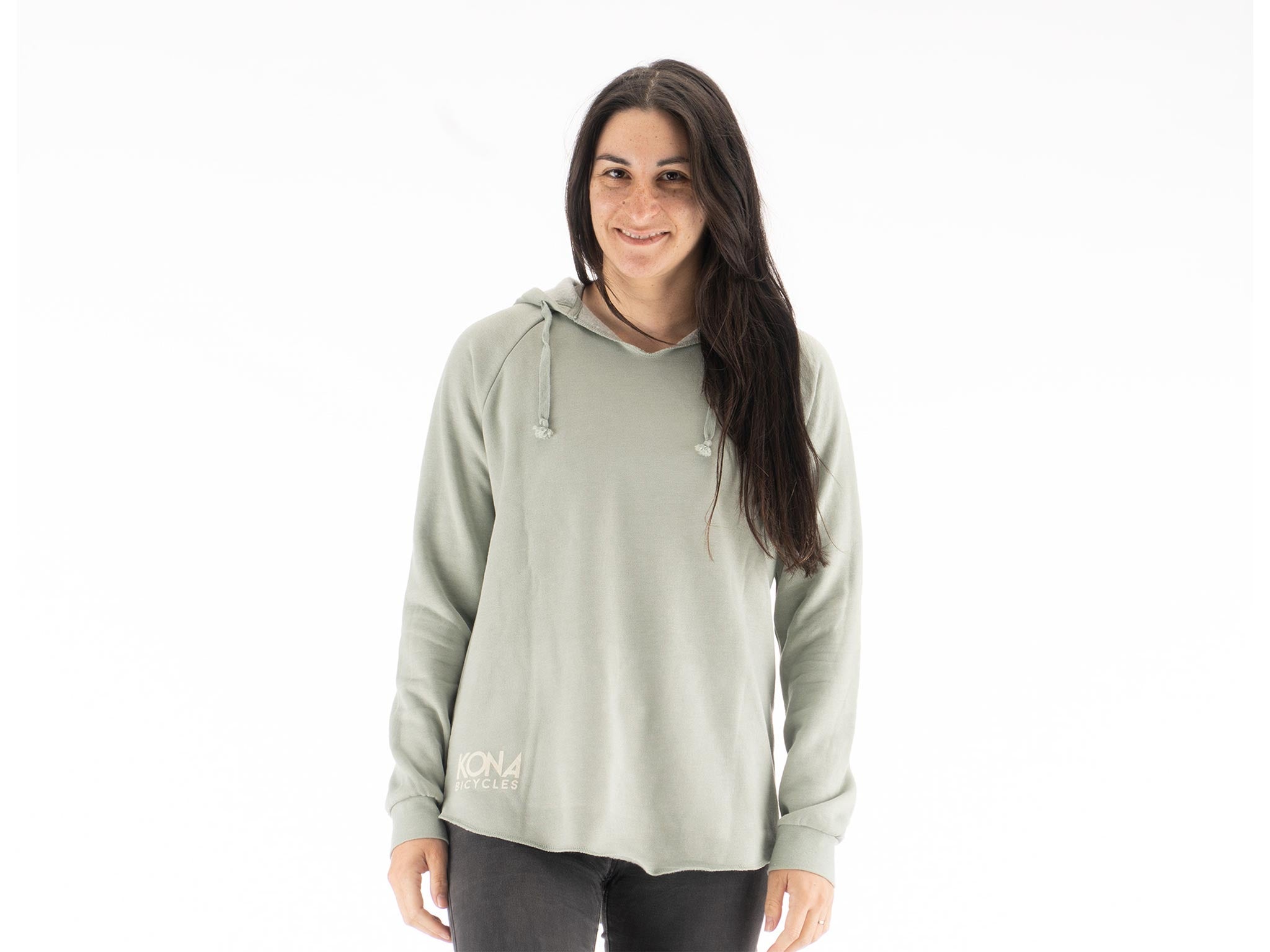 Model wearing the Velocipede hoodie, perfect for casual outings and cycling activities.