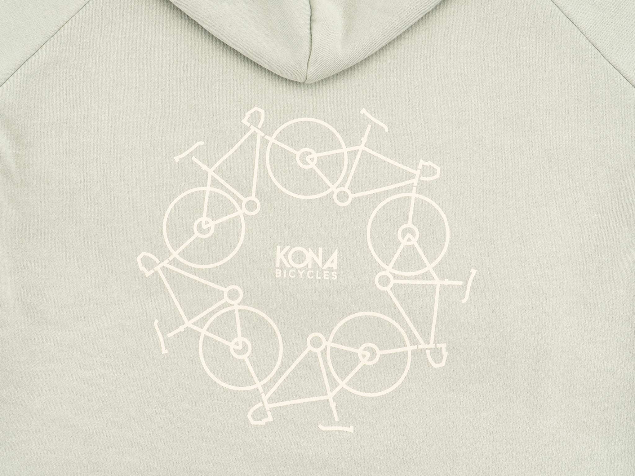 Front view of Cycling-Inspired Womens Velocipede Hoodie in action during a cycling session.