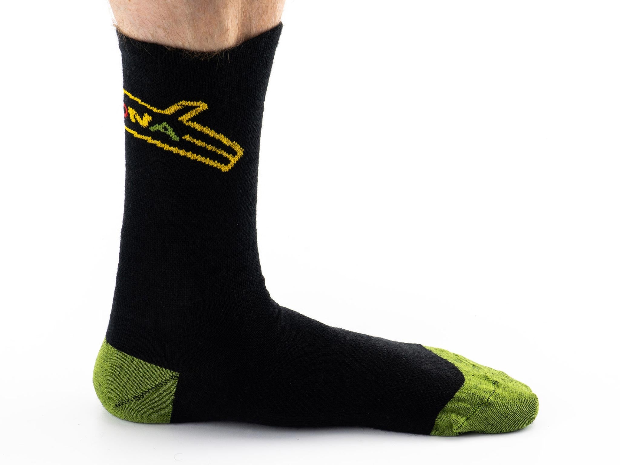 Close-up of the 5-inch cuff on stylish thermal wool socks