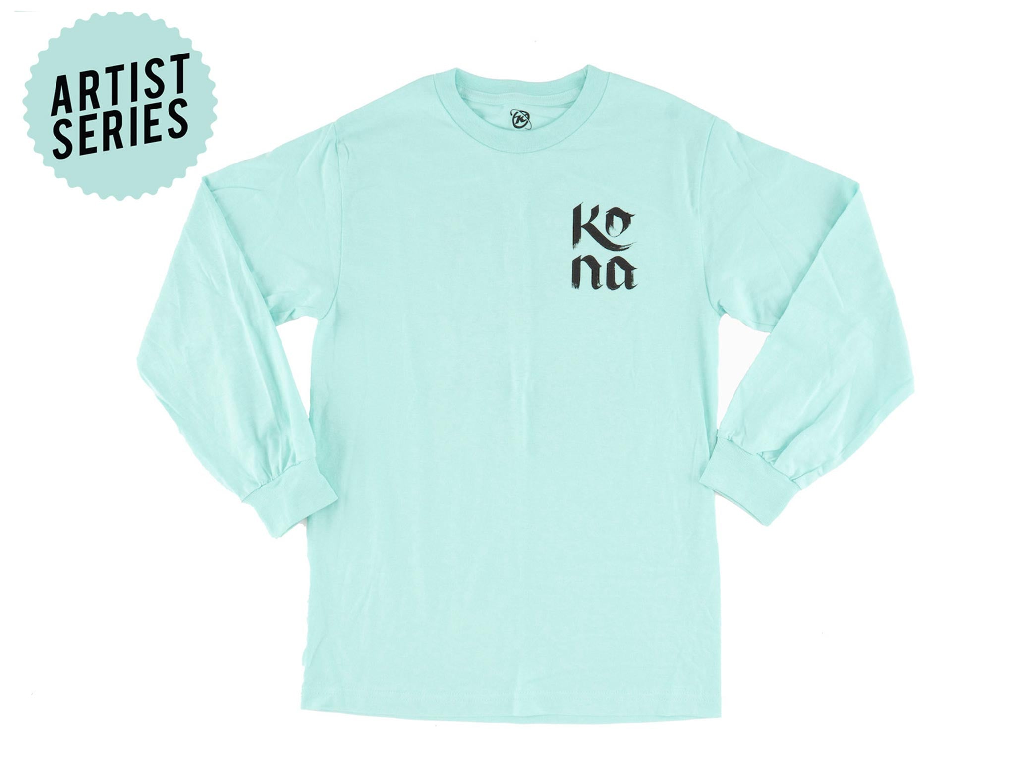 Front view of Mary Do Calligraphy Long Sleeve T-Shirt showing hand-painted design.