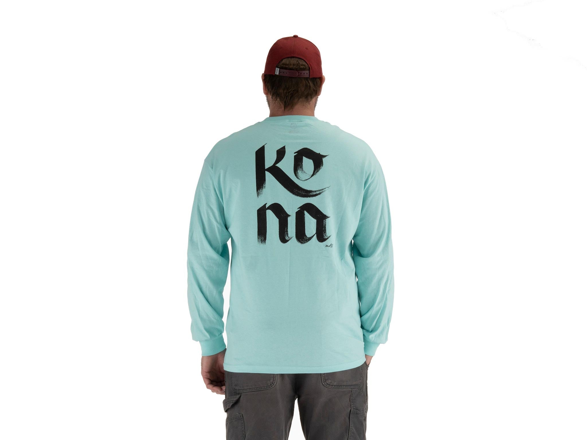 Front view of Mary Do Calligraphy Long Sleeve T-Shirt showing hand-painted design.