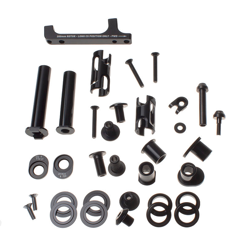 Close-up of the premium bolt kit for Process X models, showcasing each component.
