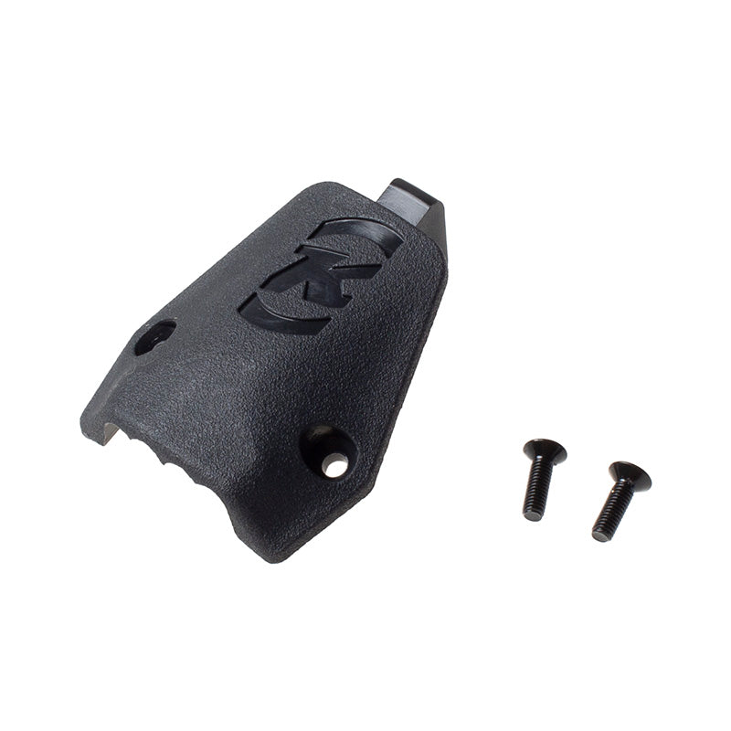 Close-up of Kona Hei Hei downtube cable port showing design and fixing bolts.