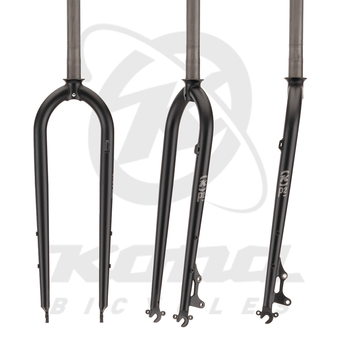 Side view of the elite matte black carbon bike fork showcasing its sleek design.