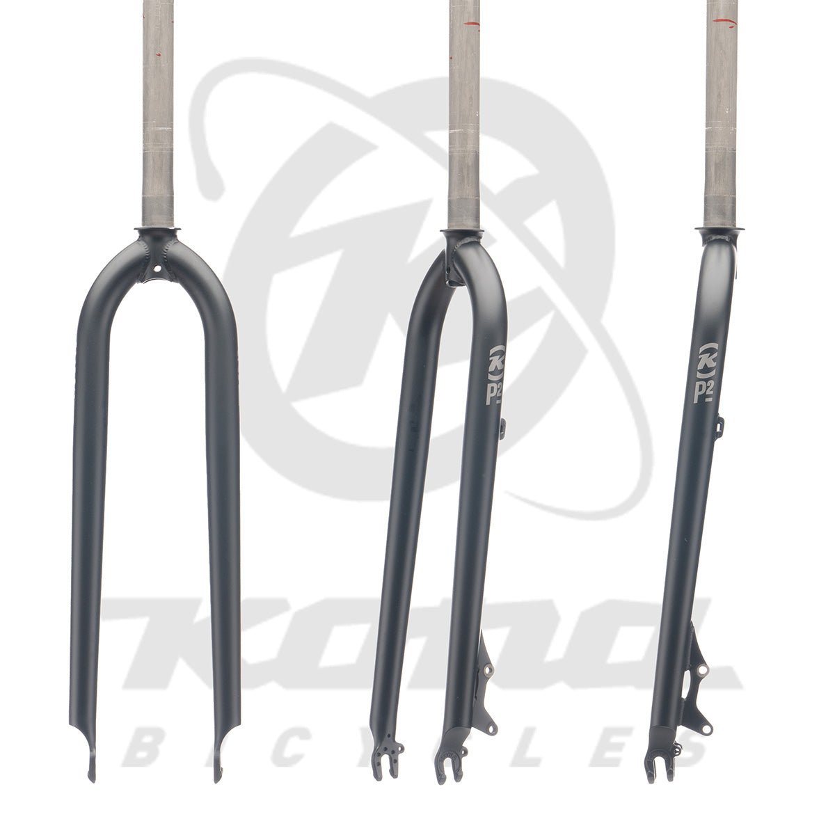 Matte black 465mm carbon fork showcasing its sleek design and lightweight build.