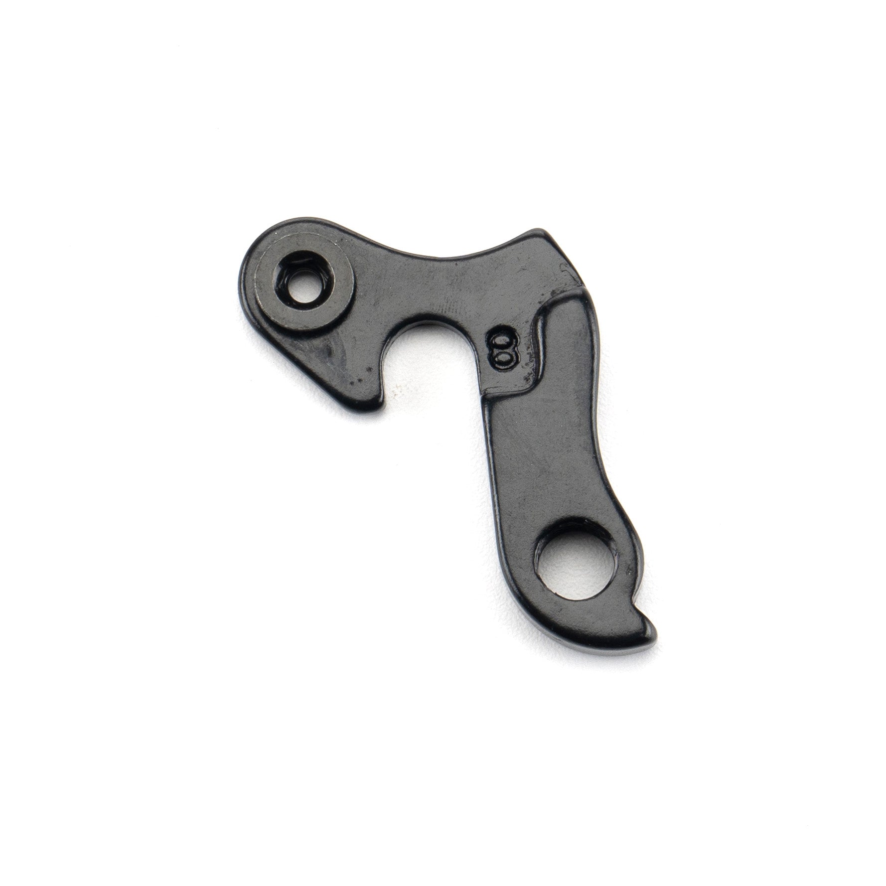 Kona derailleur hanger installed on bike dropout for easy replacement