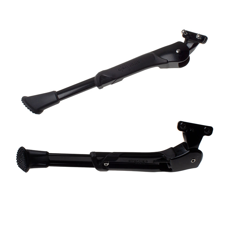 Side view of Kona aluminum direct mount kickstand on mountain bike