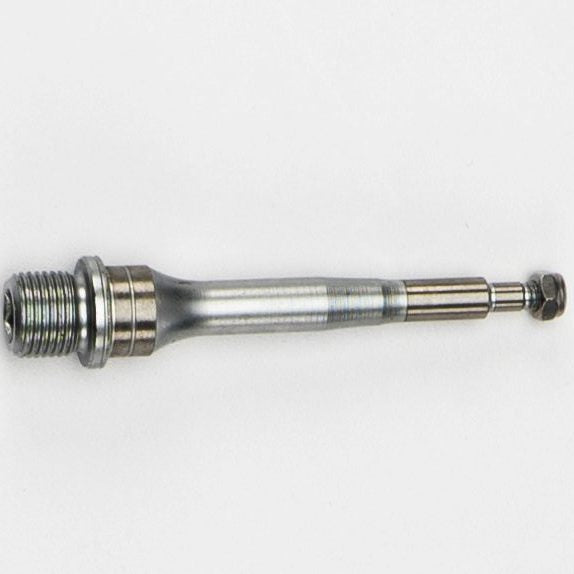 Wah Wah 2 aluminum pedal spindle showcasing its lightweight design.