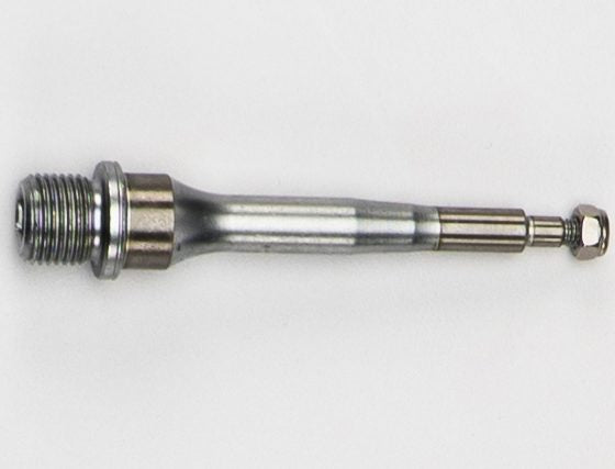 Close-up of Wah Wah 2 aluminum spindle showcasing its durable design for bicycles.