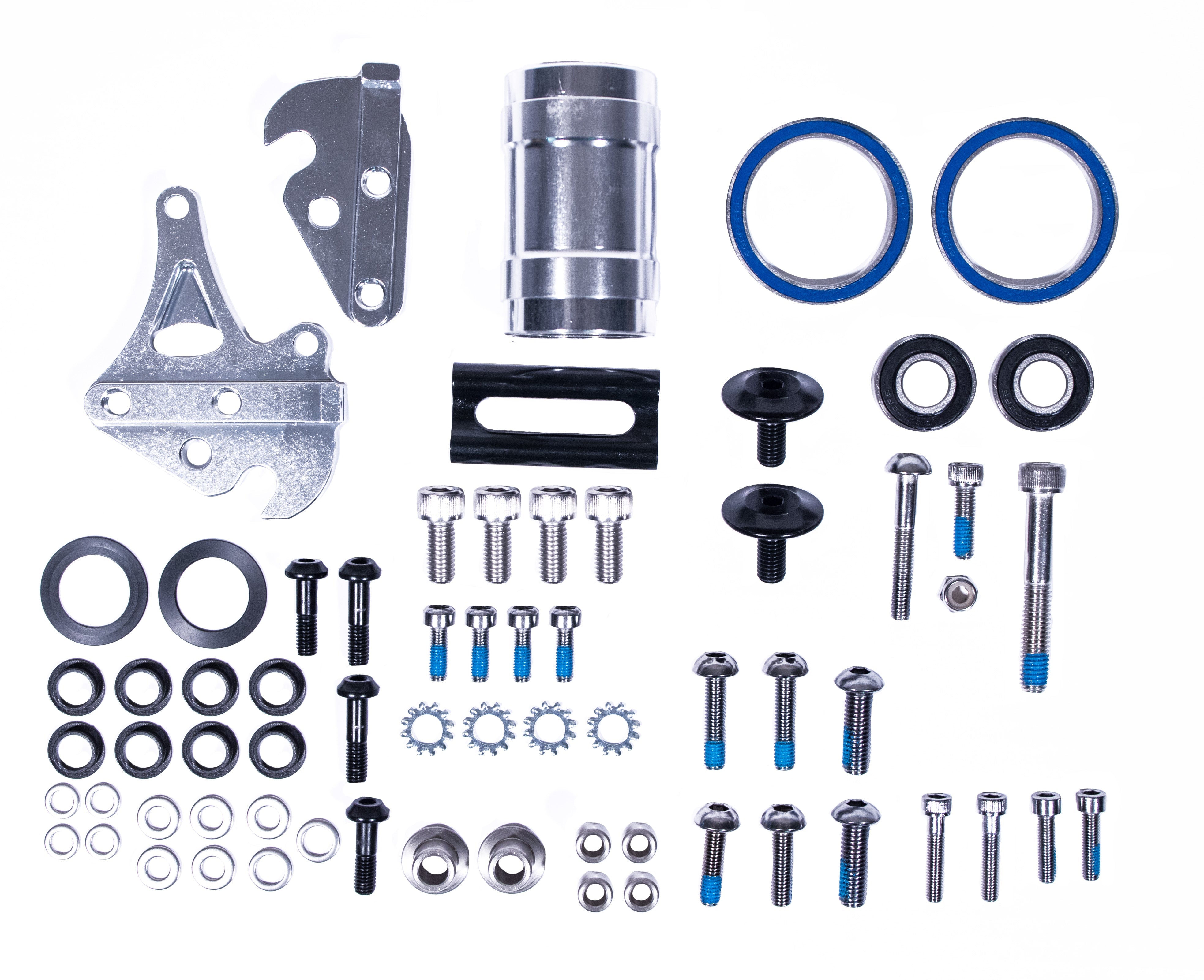 Image showing the installation of the cross-country bushing kit on a vehicle suspension system