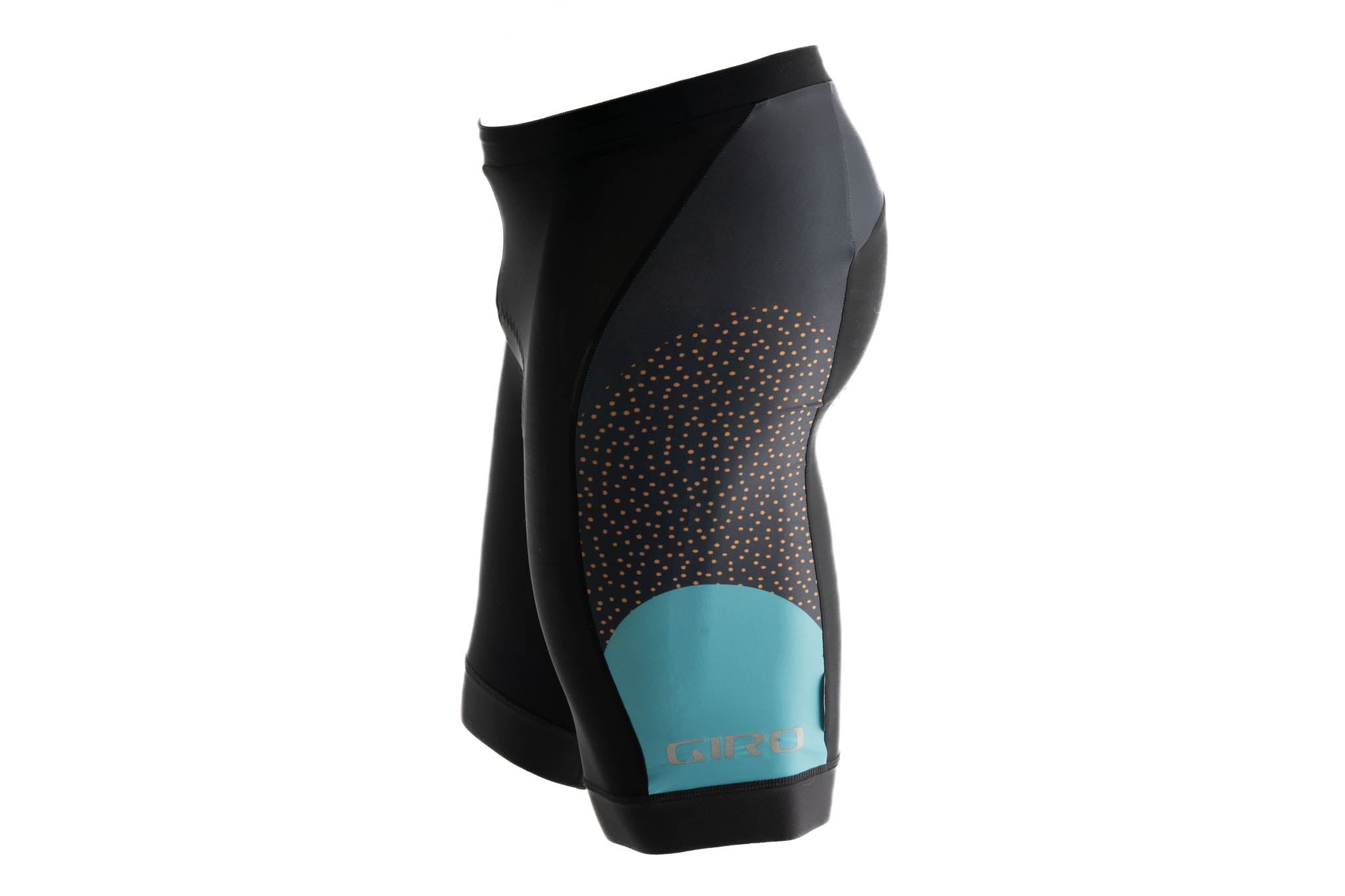 Detail of the recycled nylon fabric and leg grippers on the Rhythm Padded Cycling Shorts.