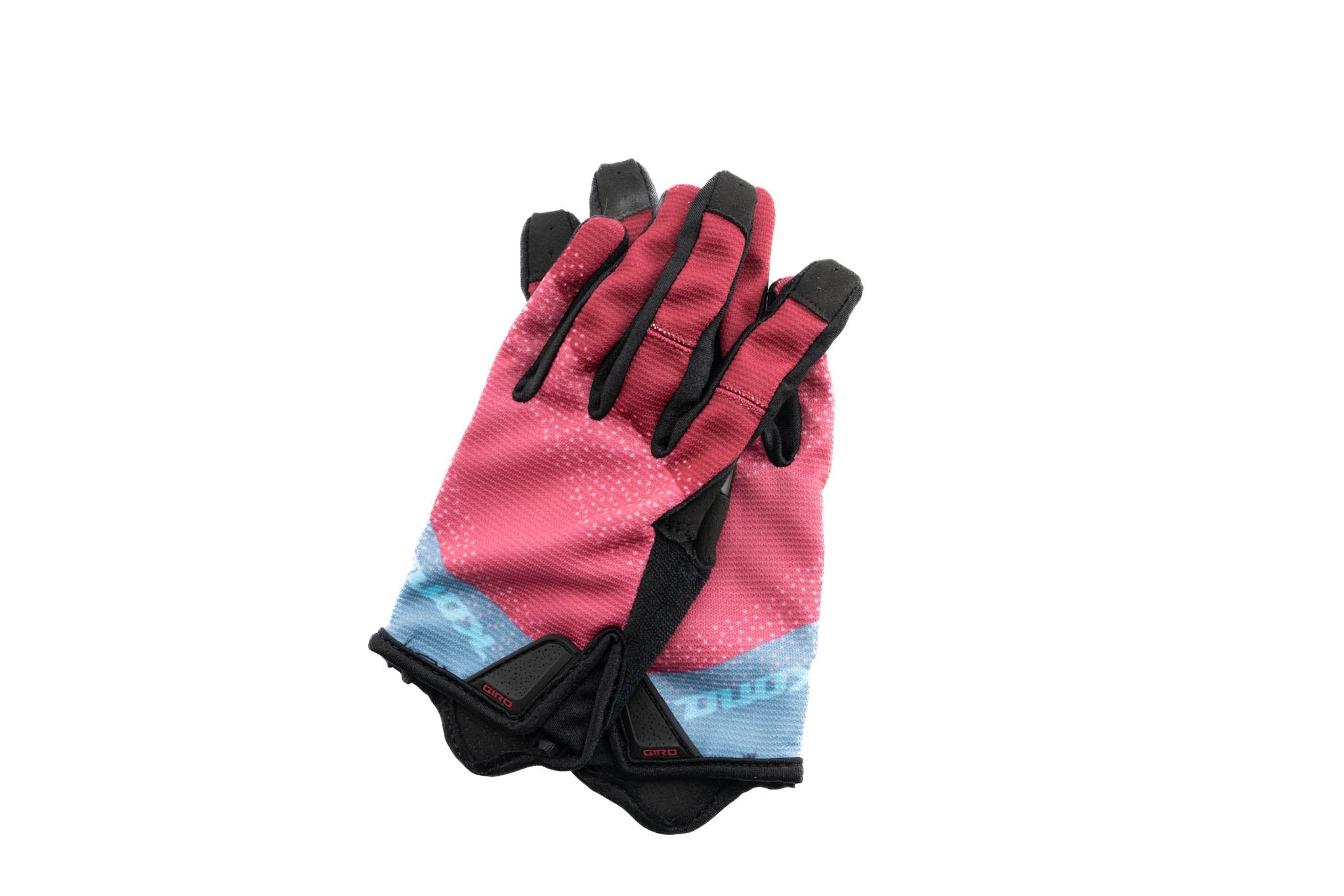 Vista Women's Enduro Riding Gloves shown in action on a mountain trail with breathable mesh design.