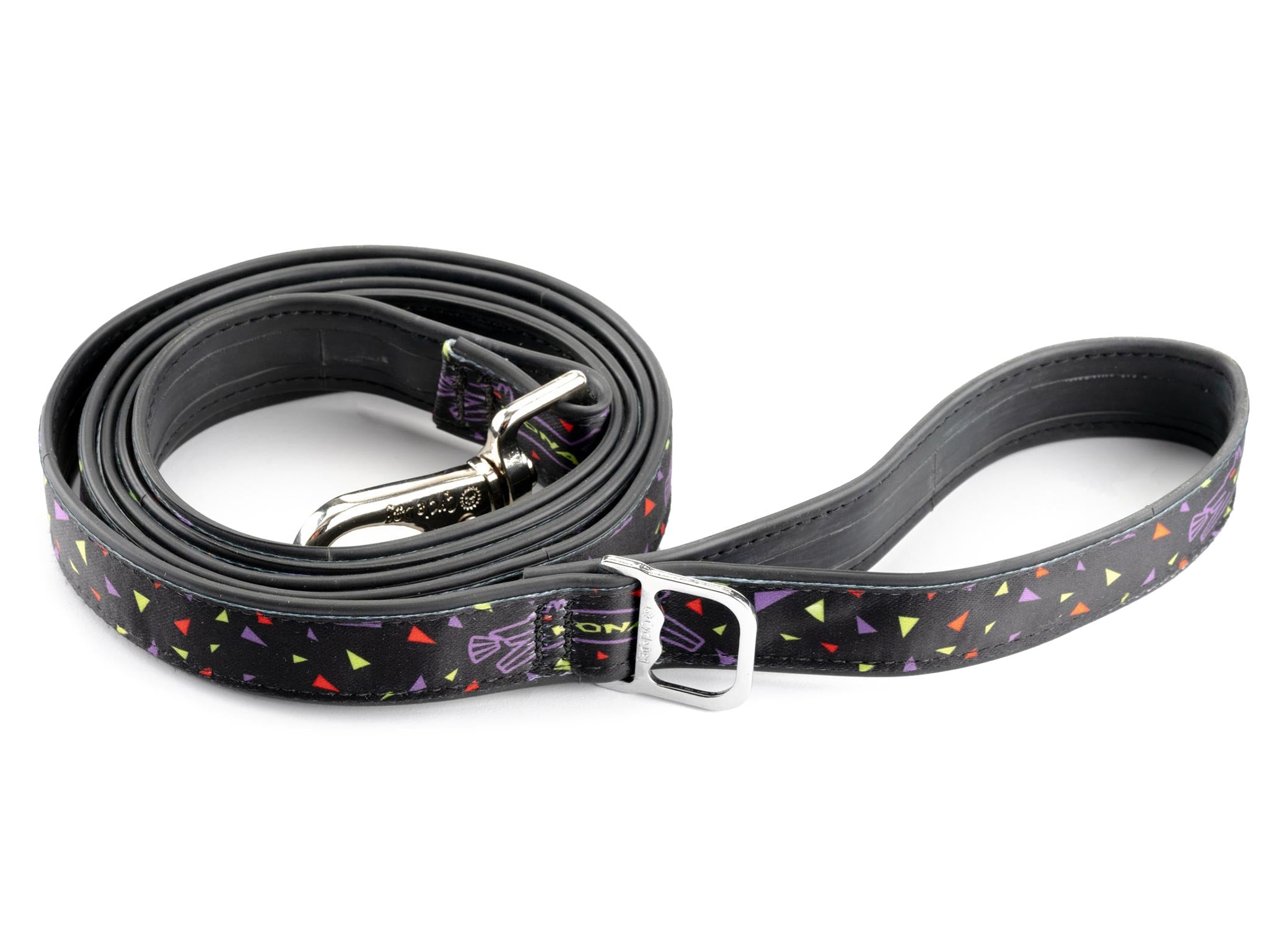 EcoPaw Cycle Dog Leash with a sturdy metal clip in use during a bike ride.