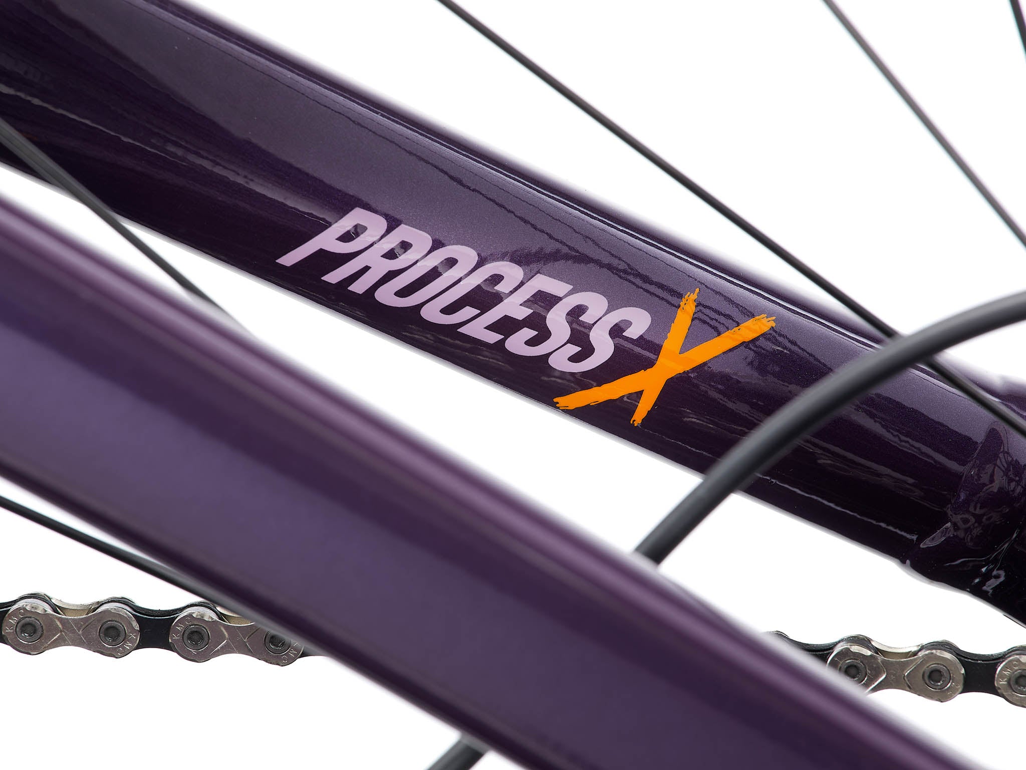 Close-up of the aluminum frame of the Process X, highlighting its durable design for competitive riders.