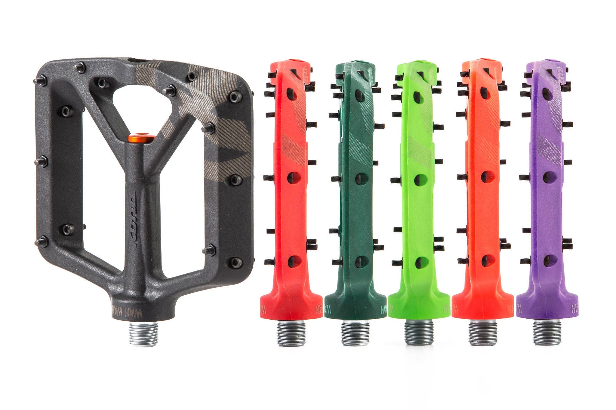 Wah Wah II composite flat pedals with textured grip for mountain biking