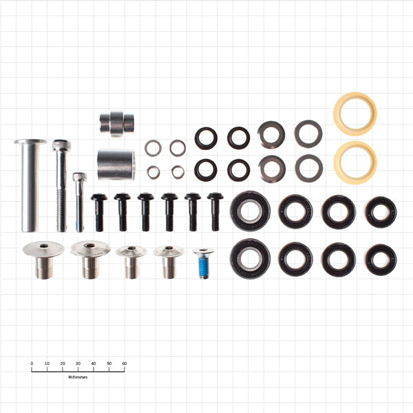 Close-up of premium bushing and bolt kits for Dawg 2009-2010, showcasing quality materials.