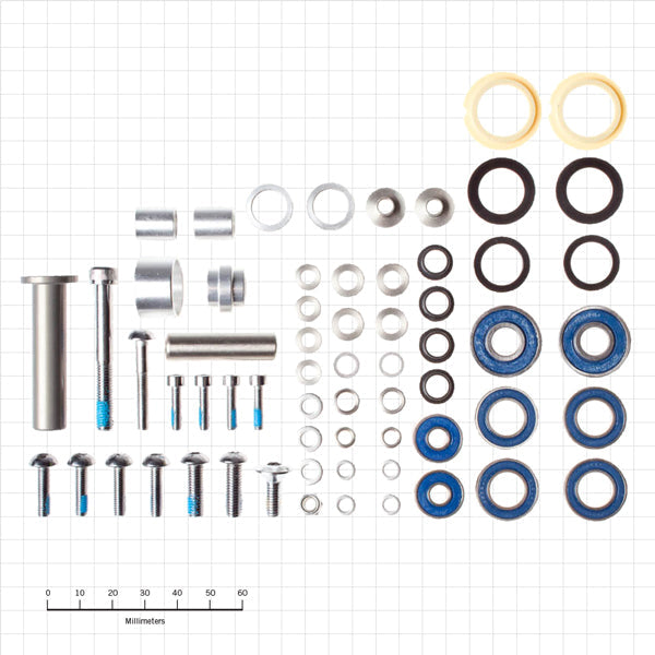 Close-up view of the premium downhill bushing kit for Stab Primo, showcasing its quality and design.