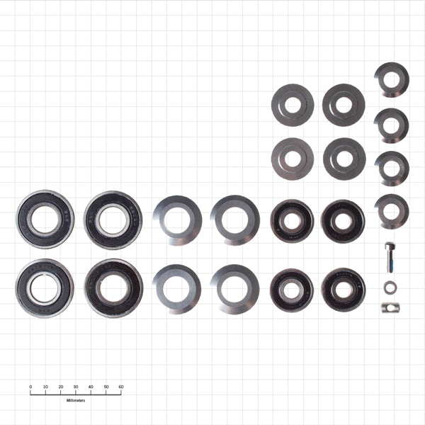Kona downhill bushing kit installed on mountain bike suspension