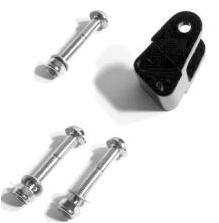 Side view of Process G1 clevis mount mounted to frame linkage, highlighting axle alignment and anodized black finish