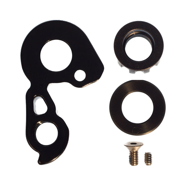 Side view of premium derailleur hanger for mountain bikes, showcasing its sturdy design.