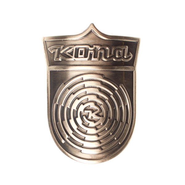 Side view of a bike with a stylish road spiral headtube badge