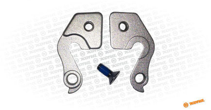 Detailed view of Ultimate Mountain Bike Derailleur Hanger X showing compatibility with Stinky models.