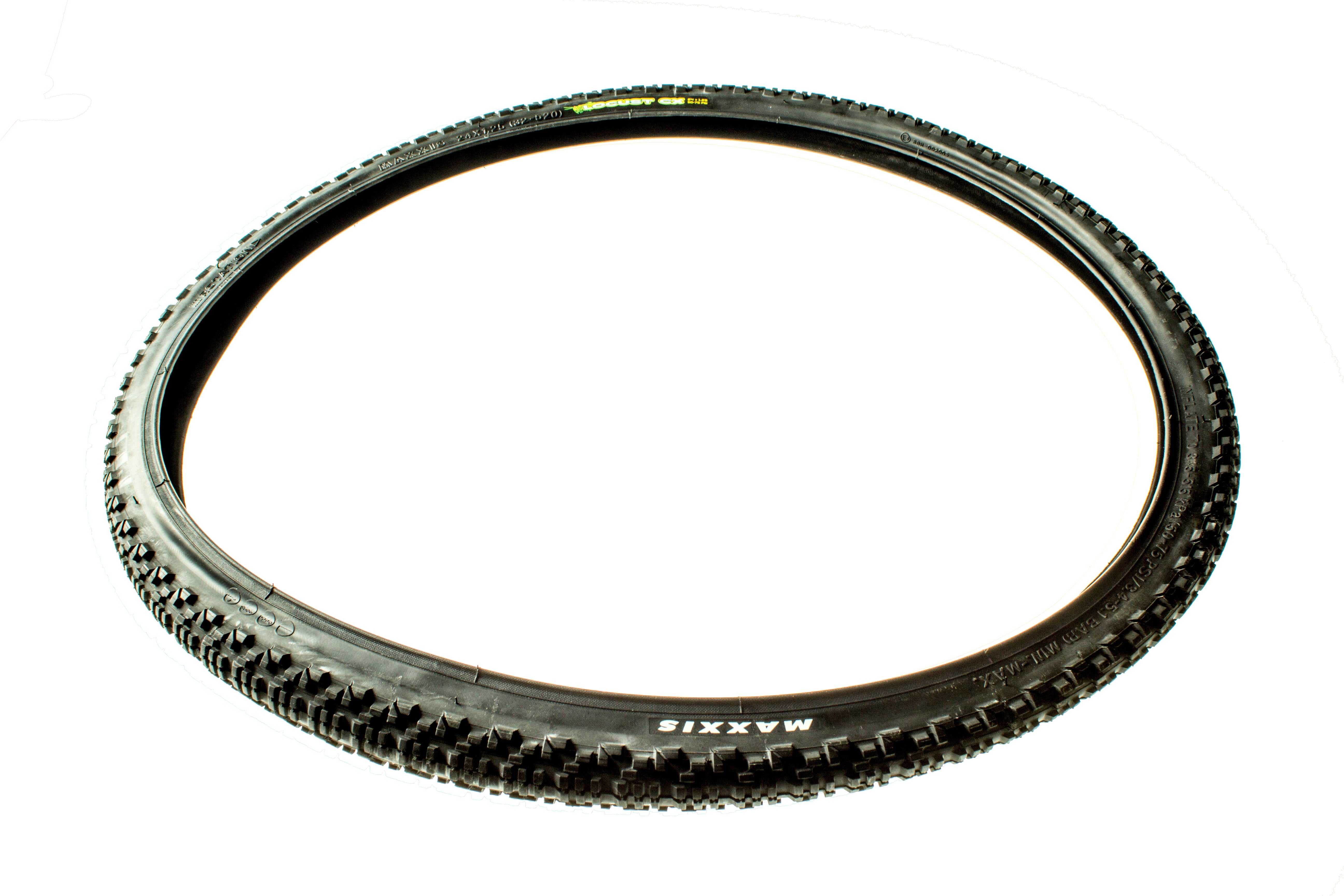 Maxxis Locust cyclocross tire mounted on a bike for competitive racing