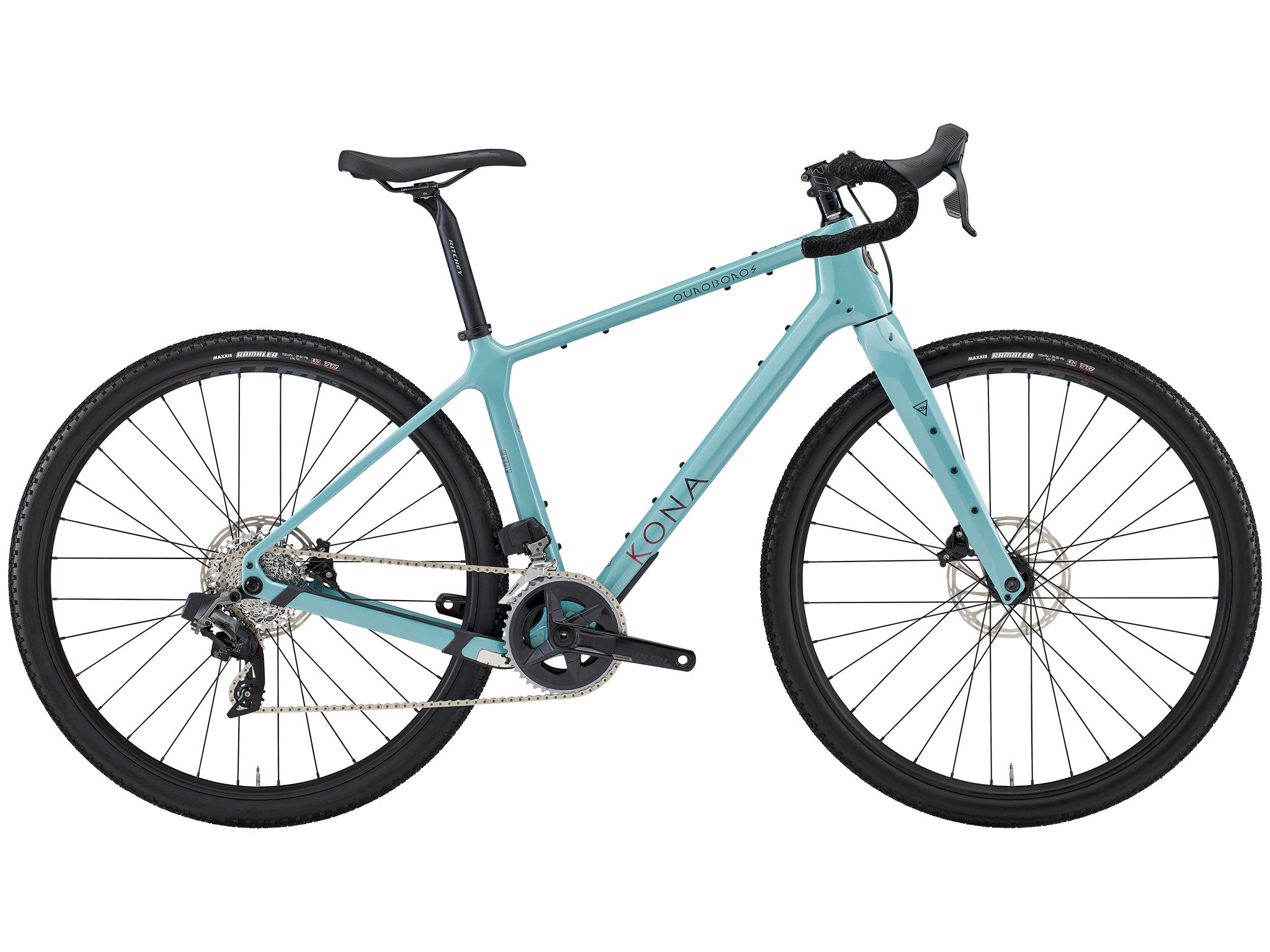 Side view of Ouroboros CR/DL lightweight gravel bike with drop bars
