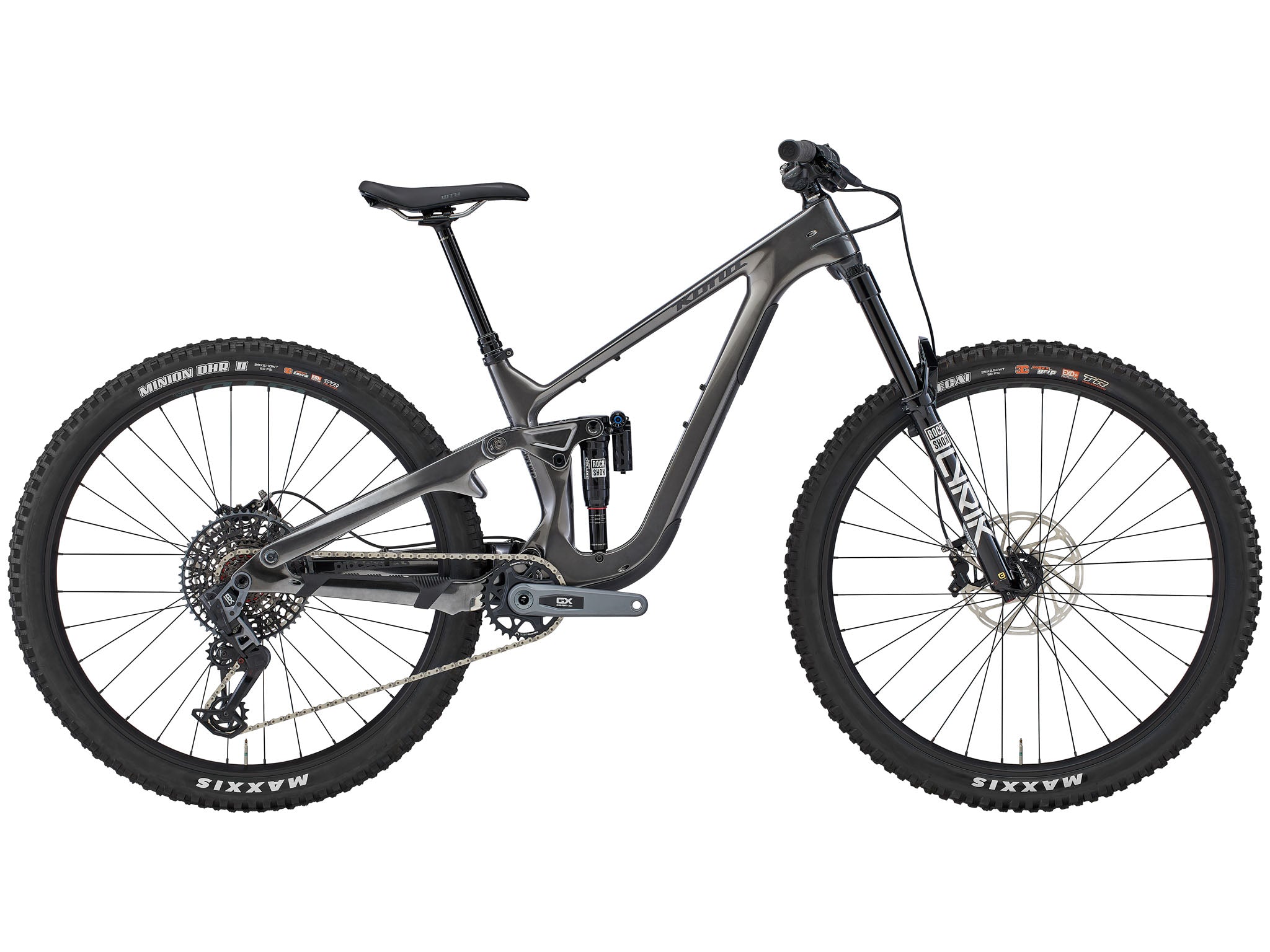 TrailMaster 153 CR/DL full suspension bike on rocky terrain, showcasing its robust design and superior suspension.